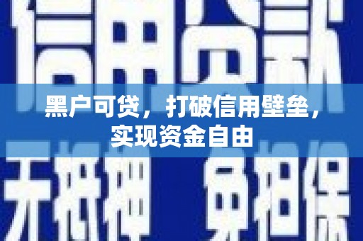 隰县黑户可贷，打破信用壁垒，实现资金自由