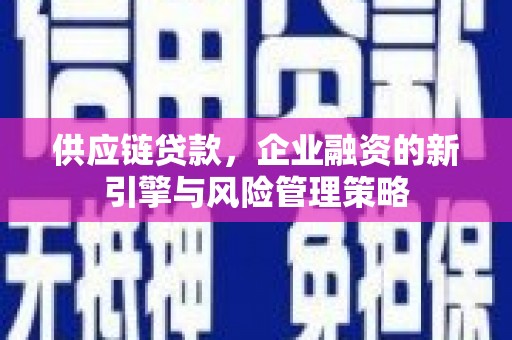 隰县供应链贷款，企业融资的新引擎与风险管理策略