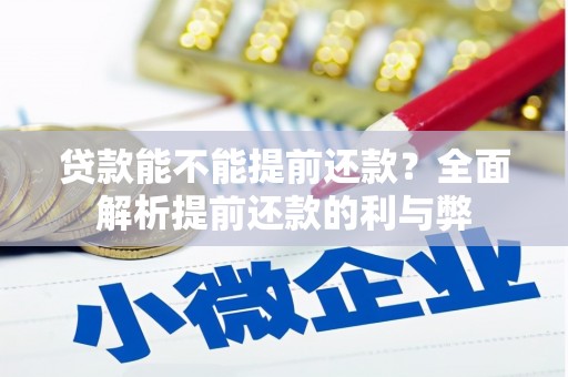 隰县贷款能不能提前还款？全面解析提前还款的利与弊